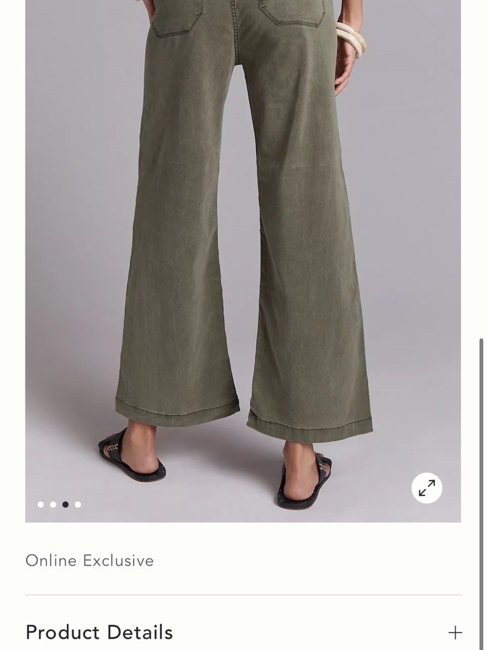 Paige Wide-Leg Carly Pants in Olive Green